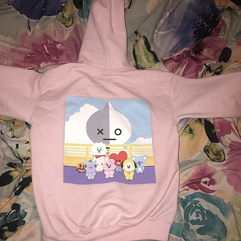 BTS BT21 pink Hoodie